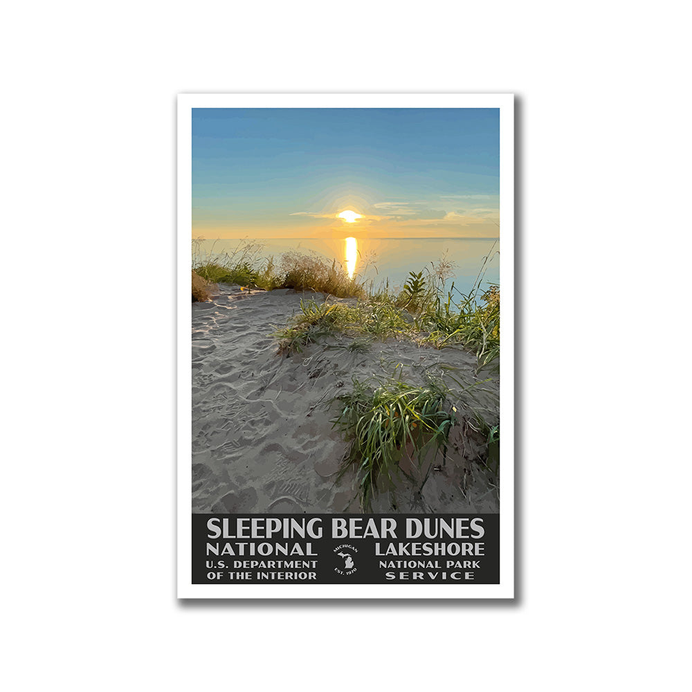 Sleeping Bear Dunes National Lakeshore Poster-WPA (Empire Bluffs Sunset)