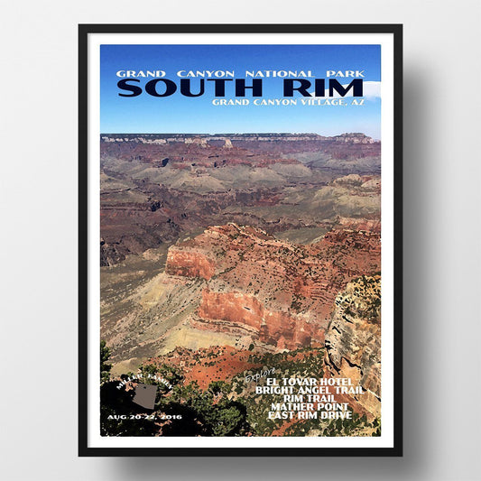 Grand Canyon National Park Poster-South Rim Daytime (Personalized)