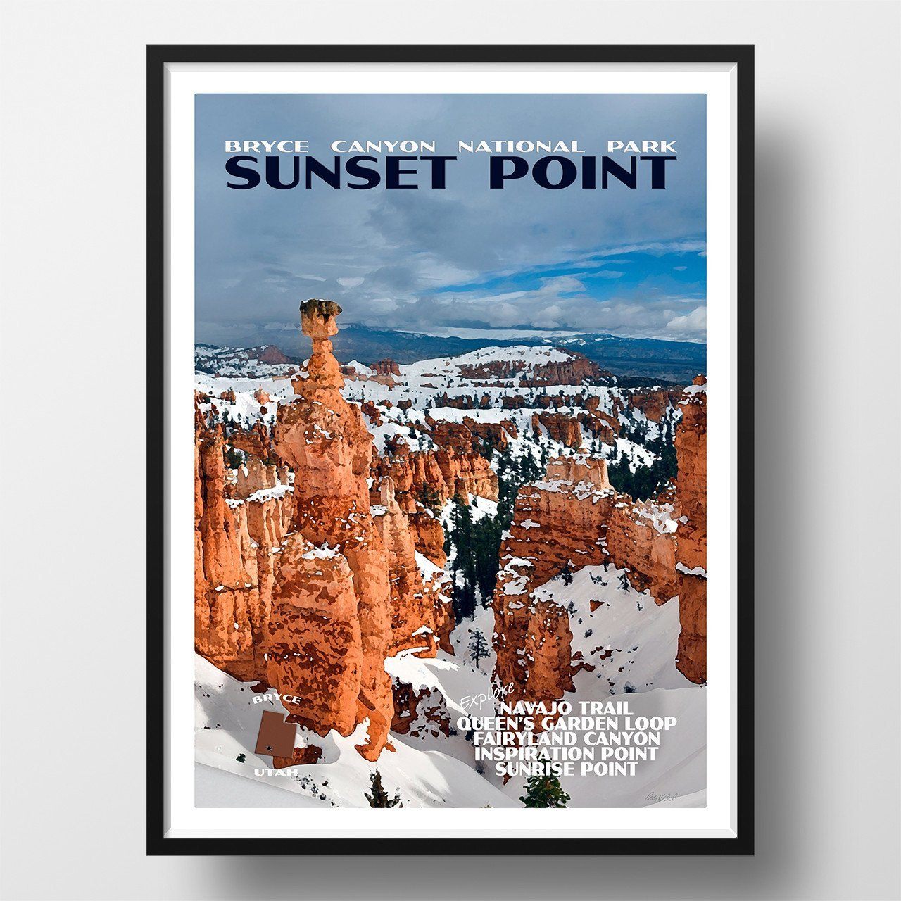 Bryce Canyon National Park Poster-Sunset Point in Winter