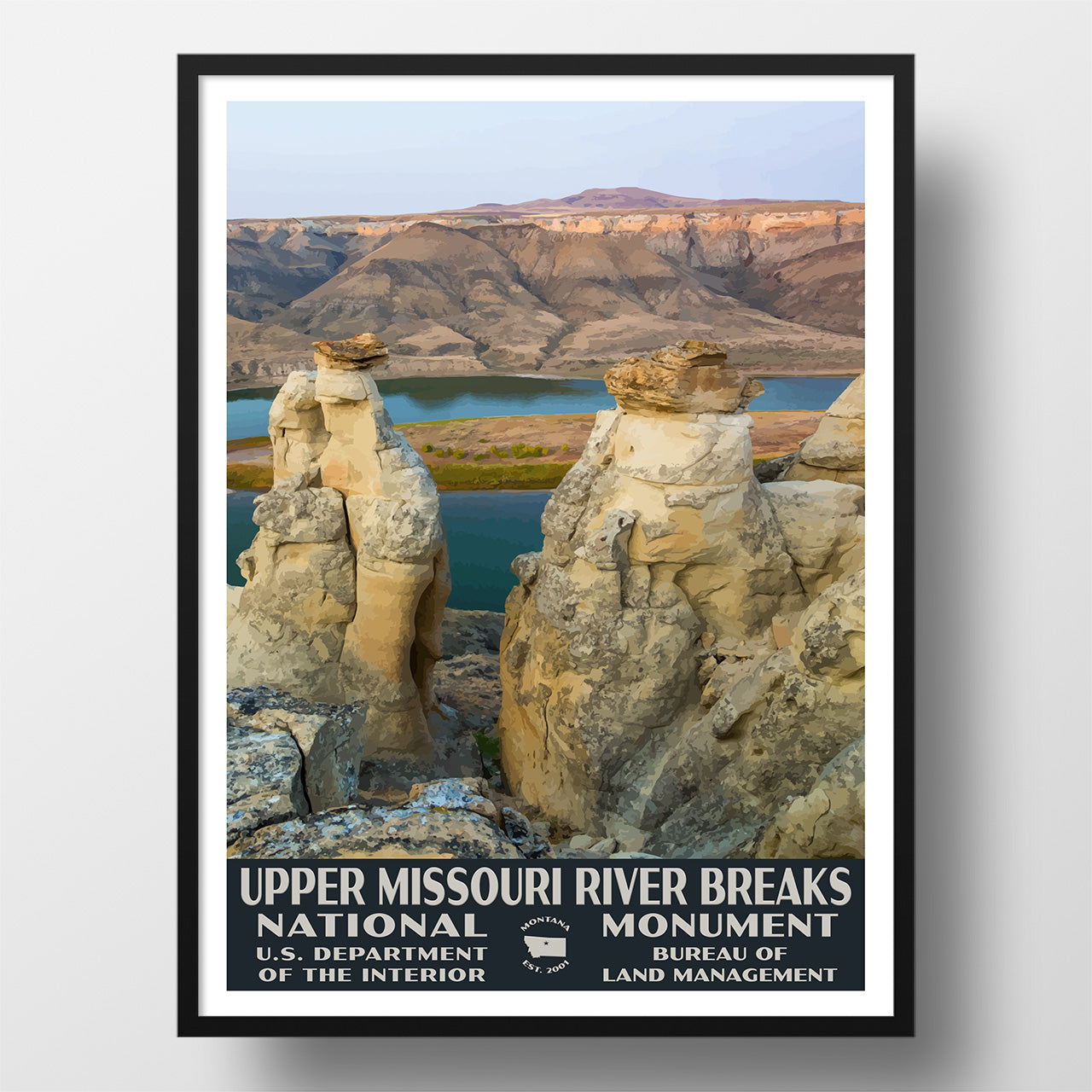 Upper Missouri River Breaks National Monument Poster-WPA (Viewpoint)