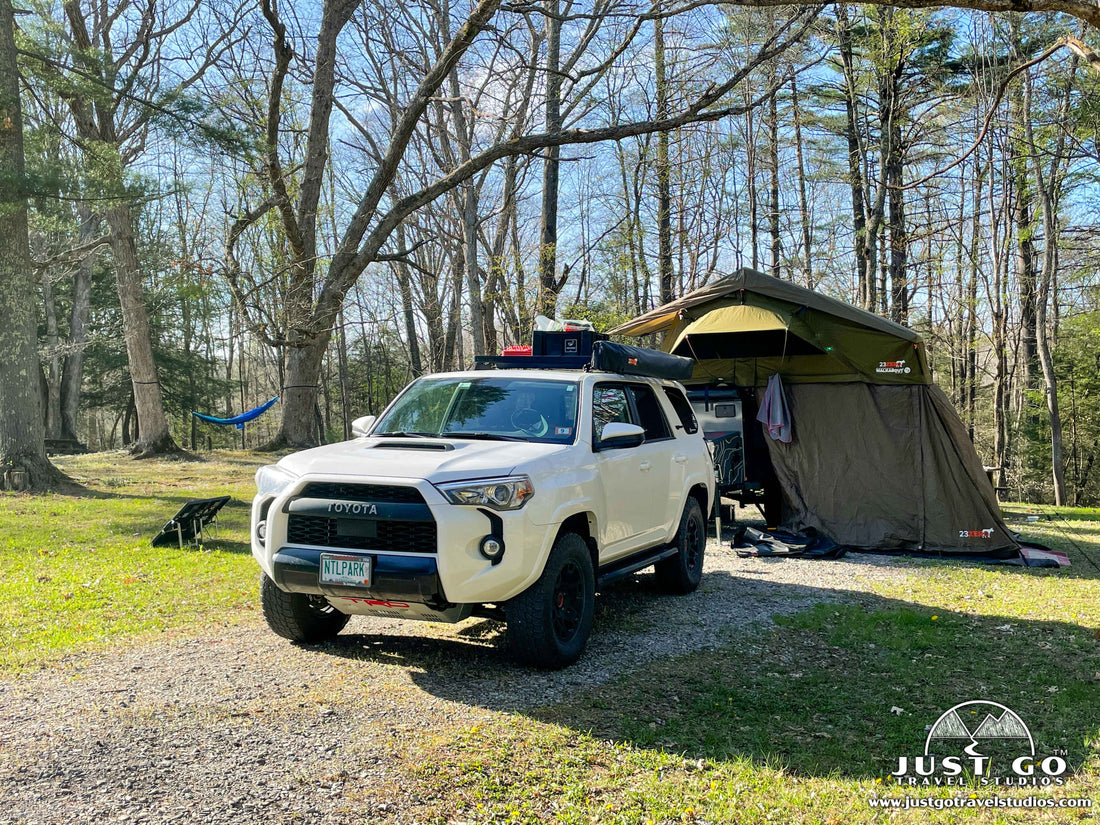 4Runner and Turtleback Trailer at Babcock State Park Campground