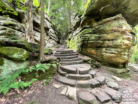 Stone steps on the Ledges Trail at Cuyahoga Valley National Park