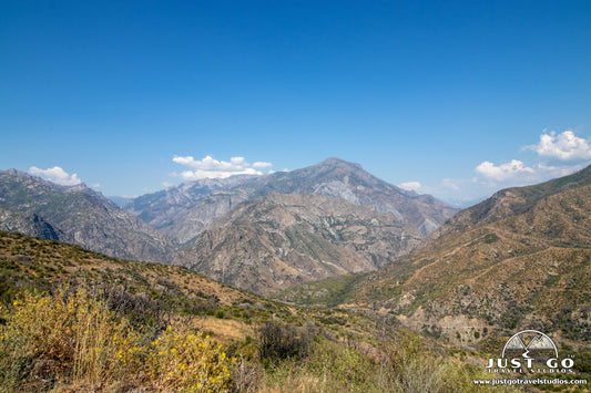 View of Kings Canyon National Park from the entrance road