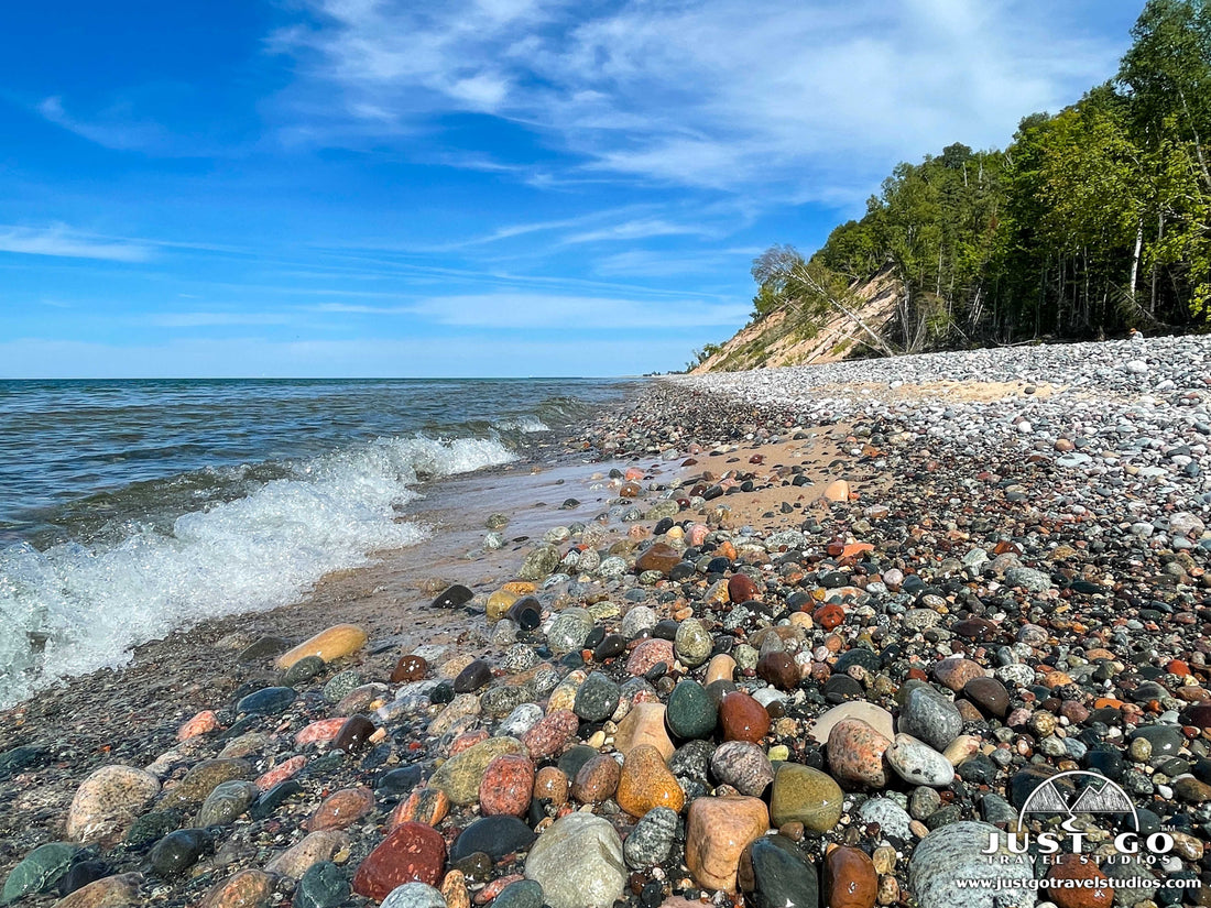 View on the beach at pictured rocks national lakeshore