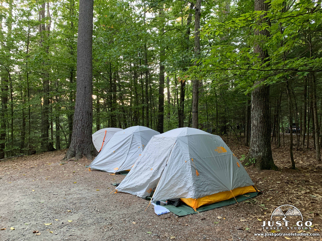 tents on site while camping in Quechee State Park