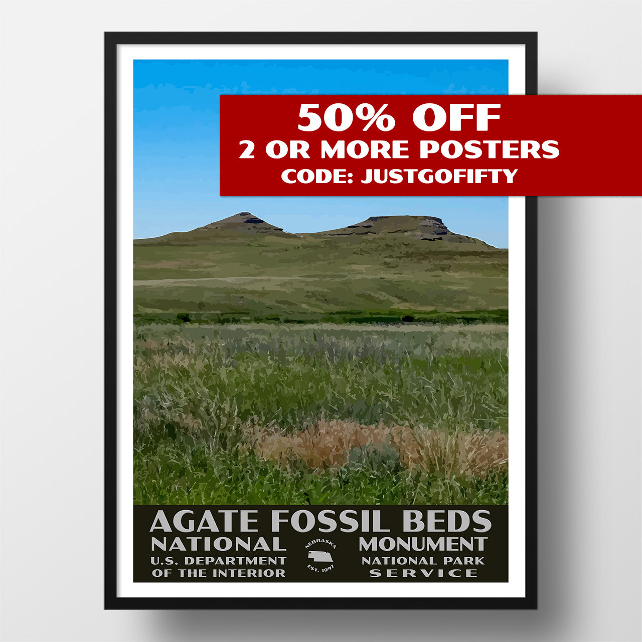 agate fossil beds poster