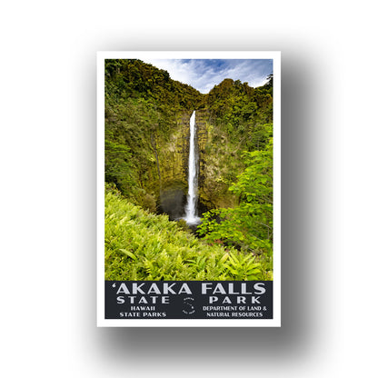 Akaka Falls State Park Poster-WPA (Blue Sky)