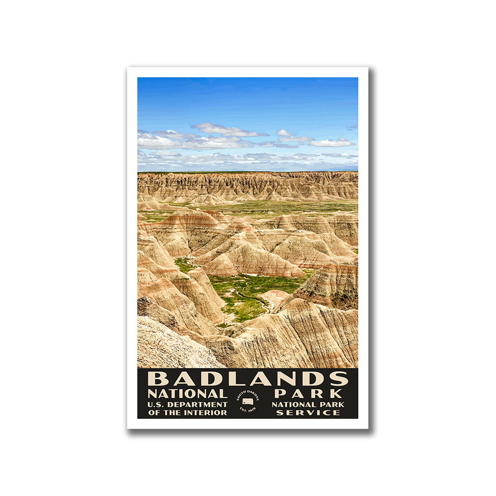 Badlands National Park Poster-WPA (Plateau)