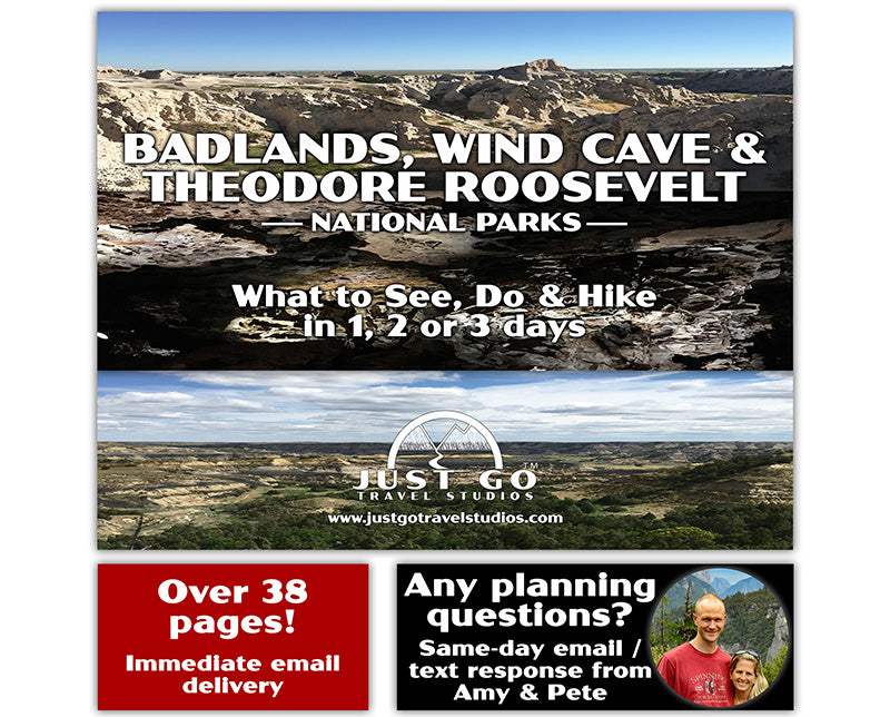 Badlands, Wind Cave and Theodore Roosevelt National Parks Itinerary (Digital Download)