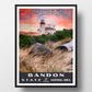 Bandon State Natural Area Poster - WPA (Coquille River Lighthouse at Sunset) - OPF