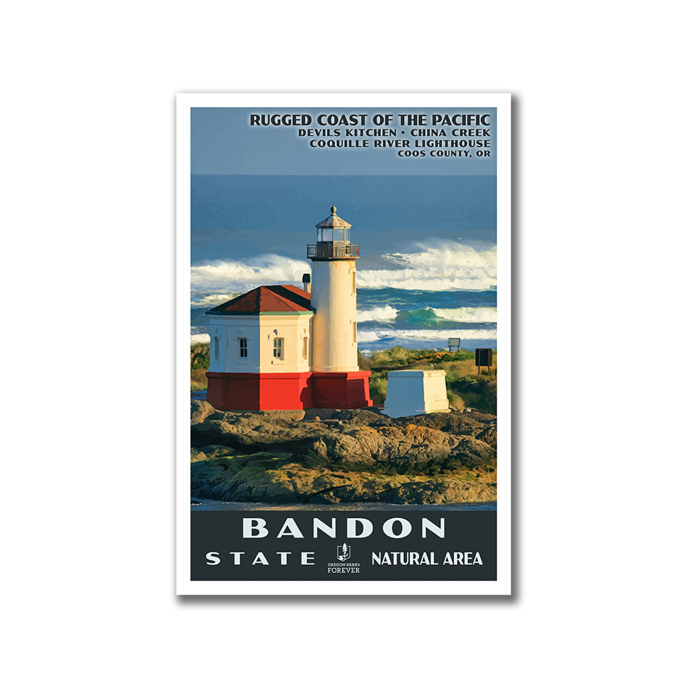 Bandon State Natural Area Poster - WPA (Coquille River Lighthouse) - OPF