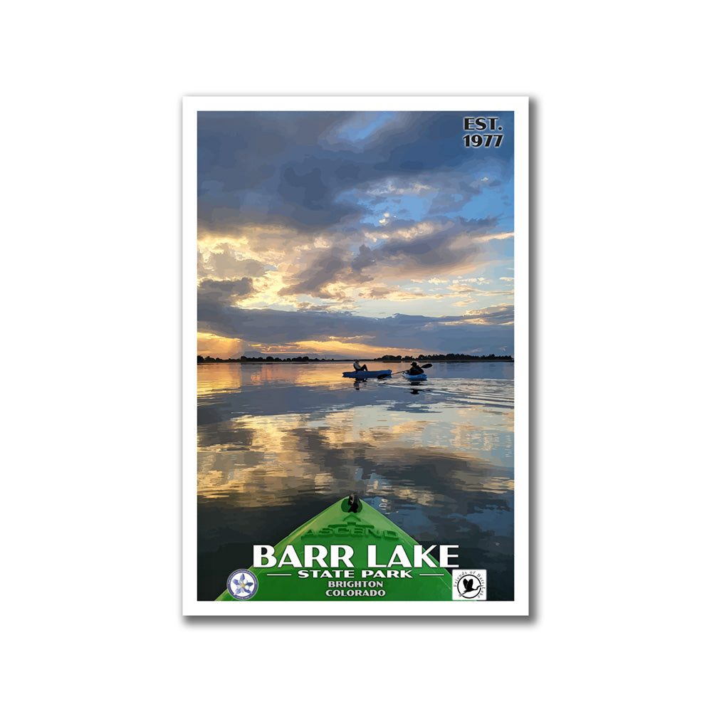Barr Lake State Park Poster - WPA (Kayakers) - CPF / FOBL