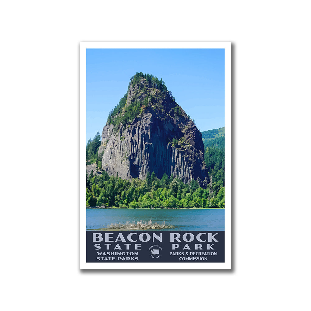 Beacon Rock State Park Poster-WPA (Beacon Rock)