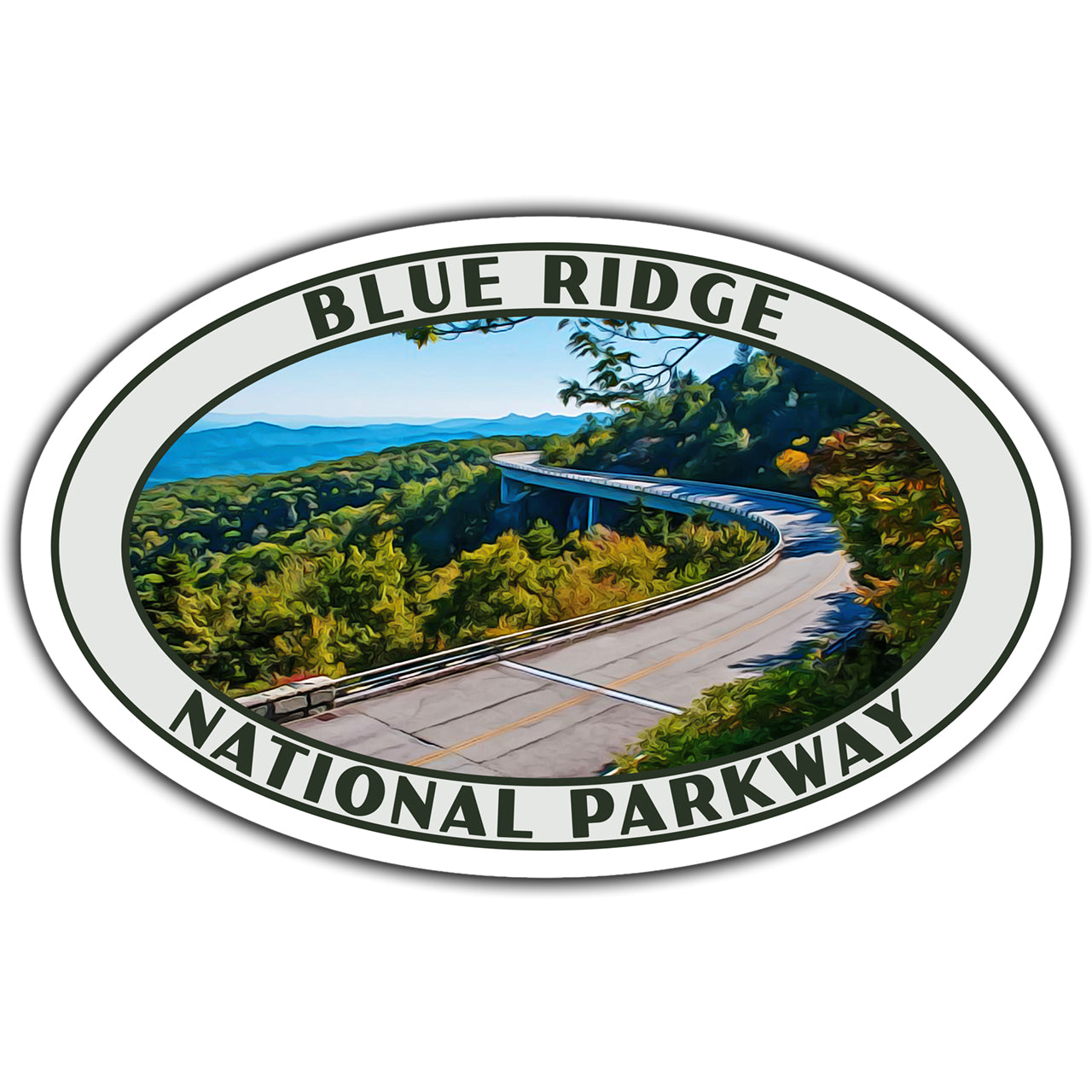 Blue Ridge National Parkway Sticker (Linn Cove Viaduct) – Just Go ...