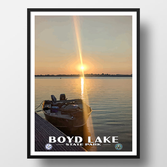 Boyd Lake State Park Poster - WPA (Boat at Dock) - CPF / BLSP