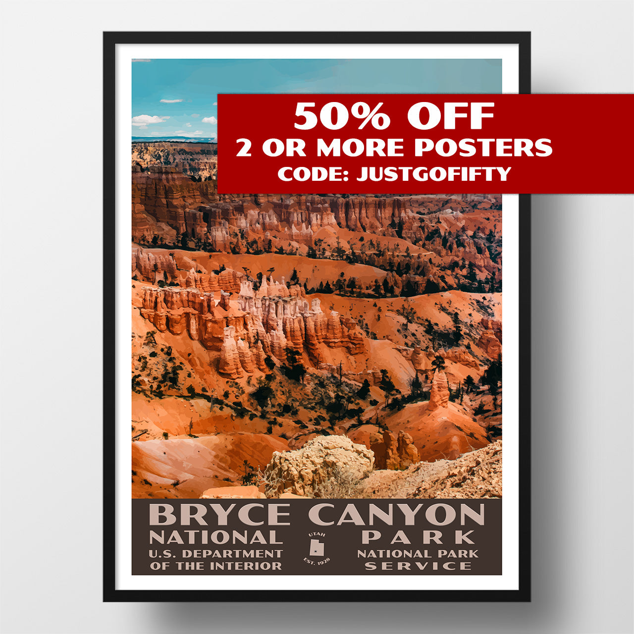 Bryce Canyon National Park Poster-WPA (Amphitheater 2)