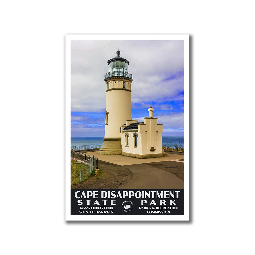 Cape Disappointment State Park Poster-WPA (North Head Lighthouse)