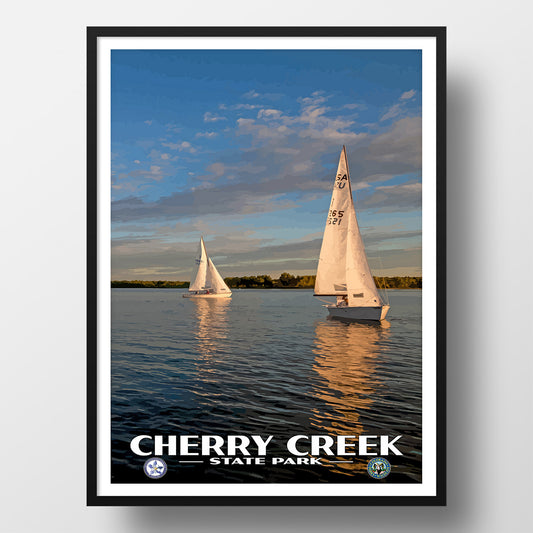 Cherry Creek State Park Poster - WPA (Sailboats) - CPF / CCSP