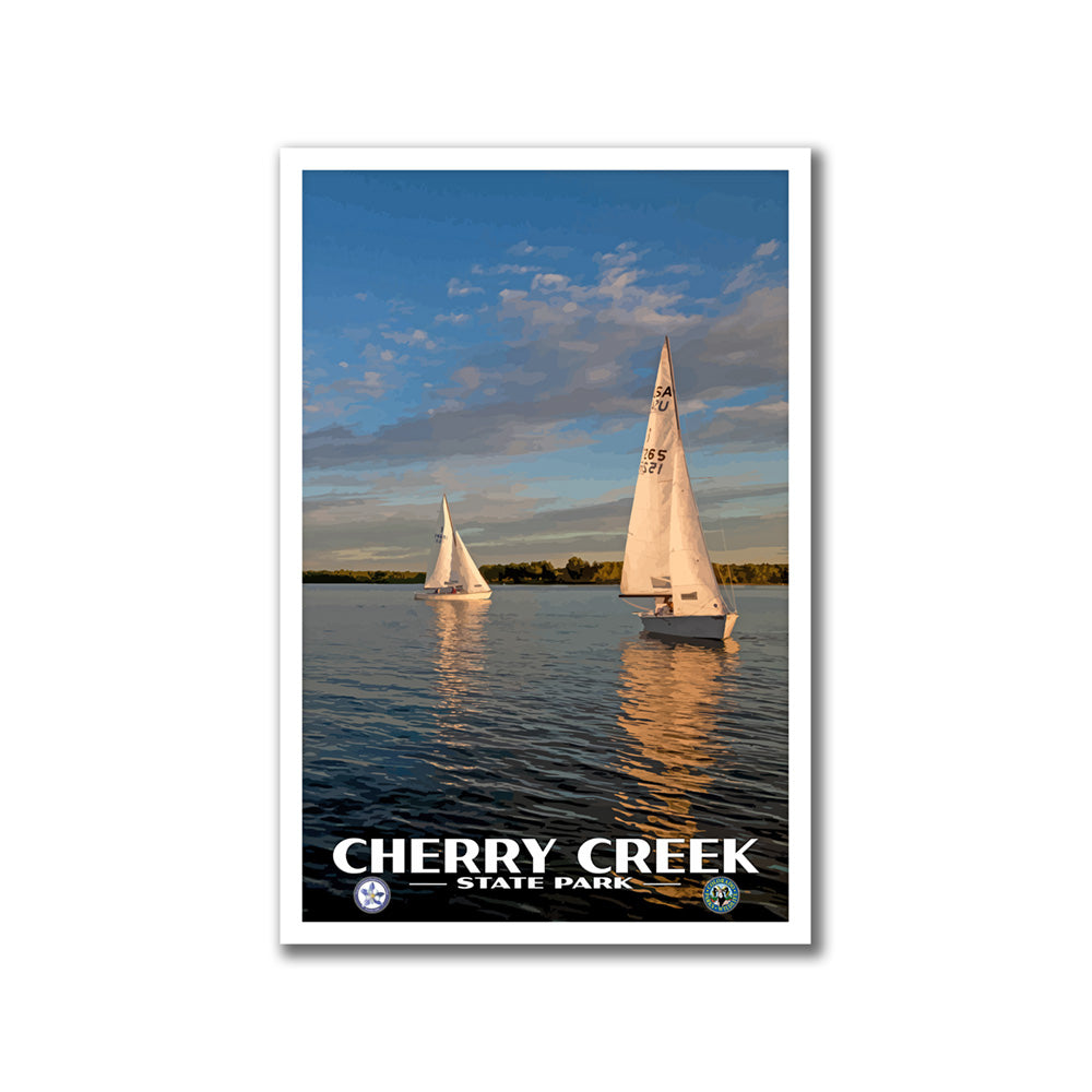 Cherry Creek State Park Poster - WPA (Sailboats) - CPF / CCSP