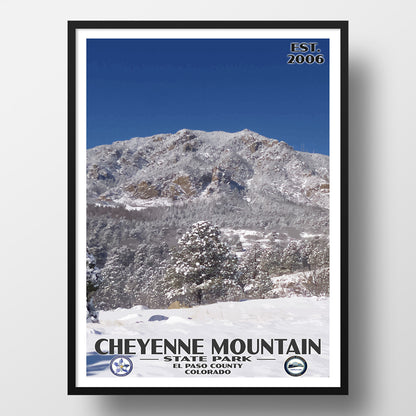 Cheyenne Mountain State Park Poster - WPA (Snow Scene) - CPF / FOCMSP