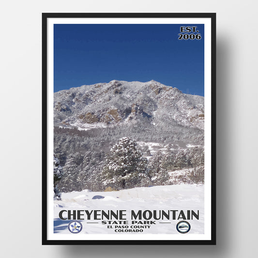Cheyenne Mountain State Park Poster - WPA (Snow Scene) - CPF / FOCMSP