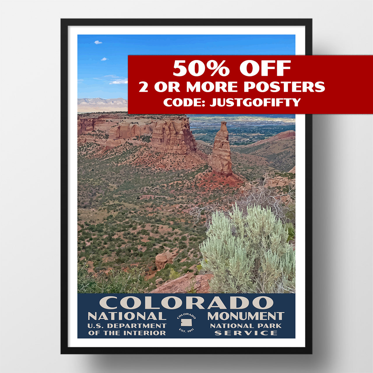 Colorado National Monument Poster-WPA (Independence Monument)