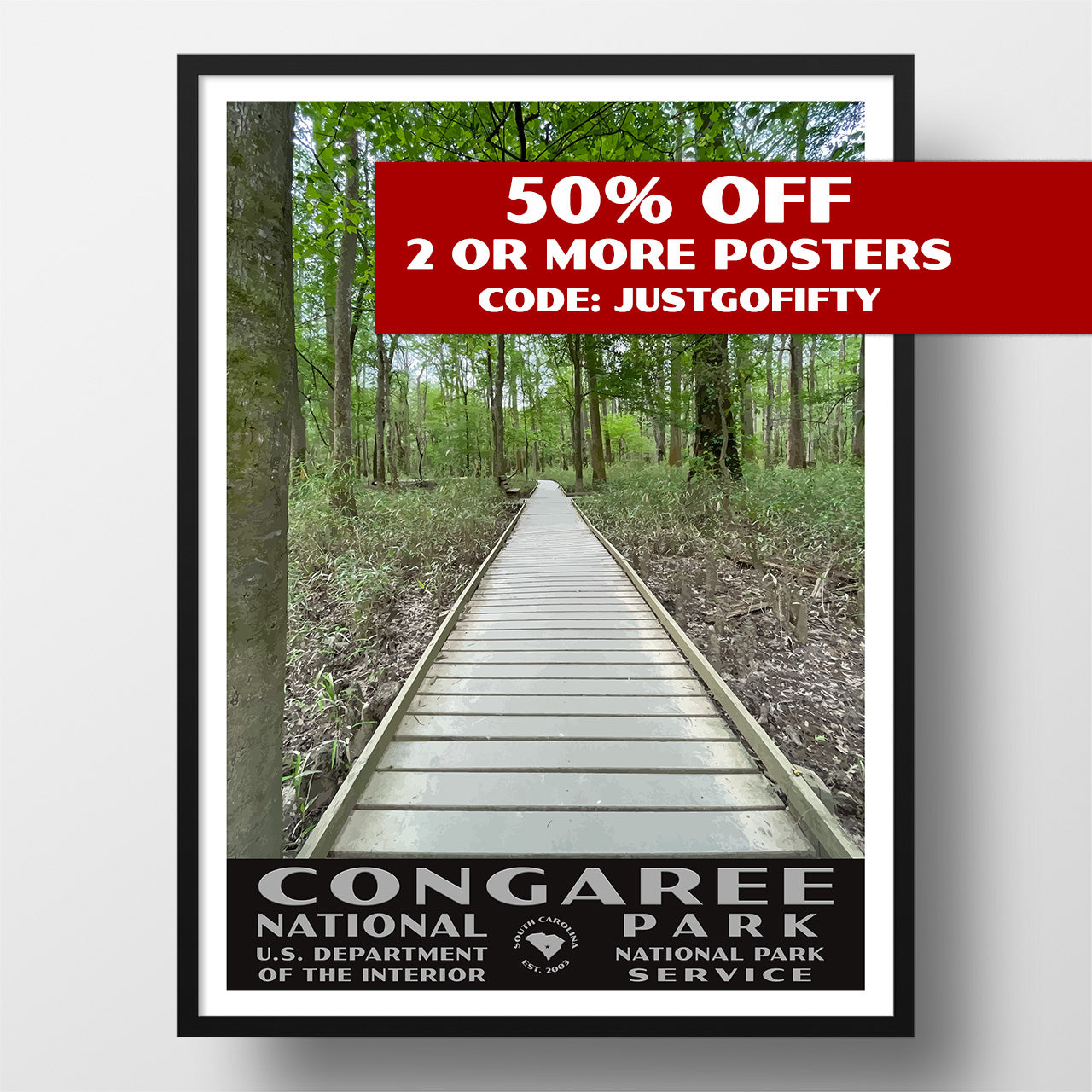 Congaree National Park Poster - WPA (Low Boardwalk Straight)