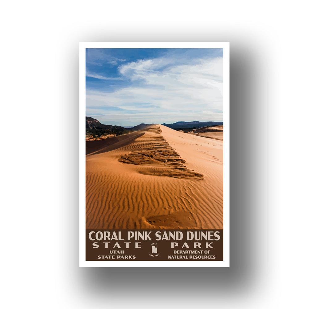 Coral Pink Sand Dunes State Park Poster-WPA (Dunes View)