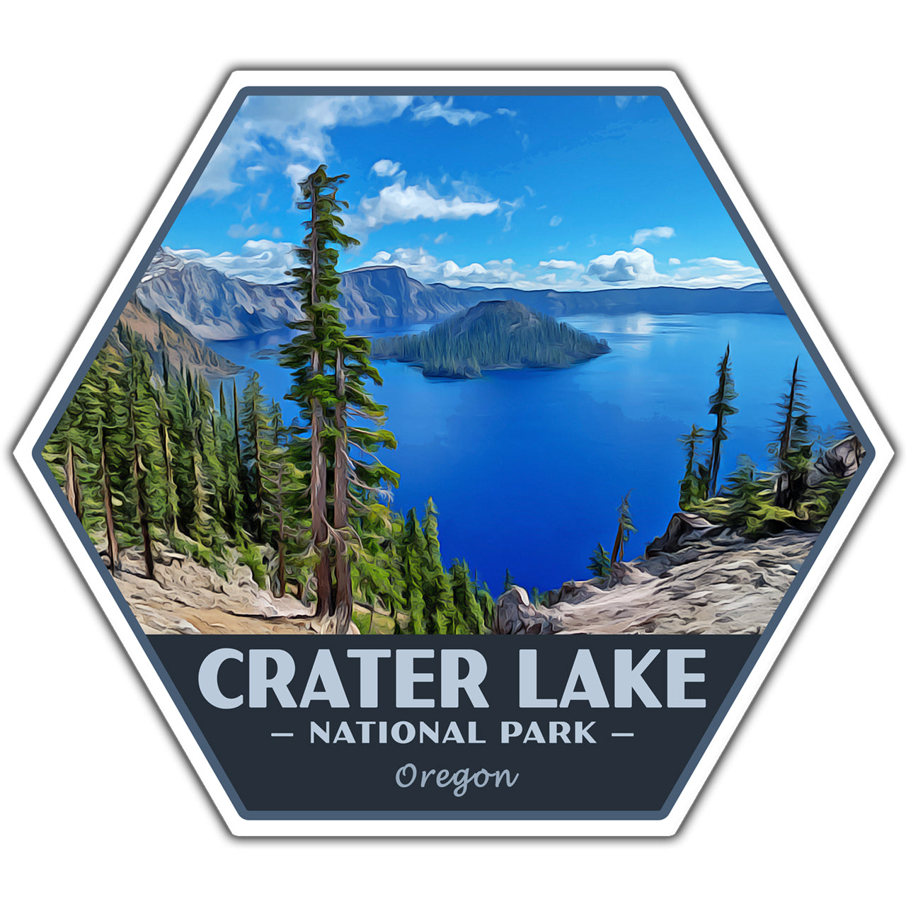 crater lake national park sticker