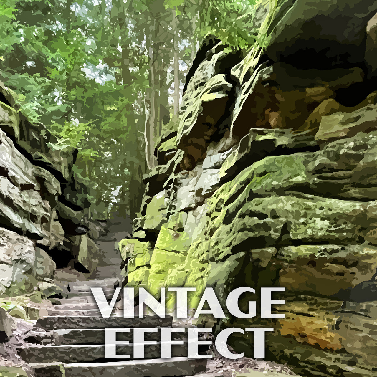 Cuyahoga Valley National Park Poster-WPA (Ledges Stone Steps)