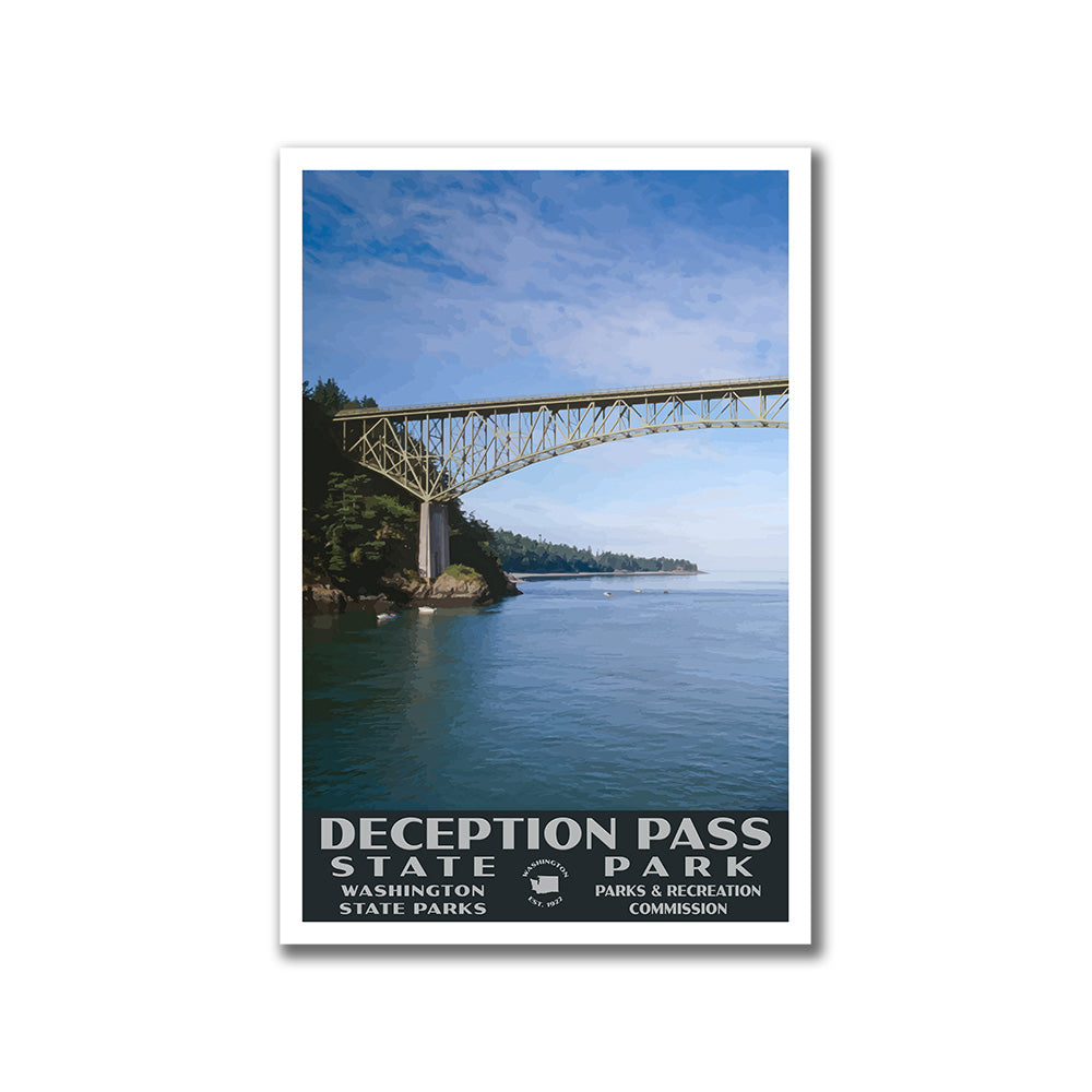 Deception Pass State Park Poster-WPA (Bridge)