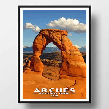 Arches National Park Poster-WPA (Delicate Arch)