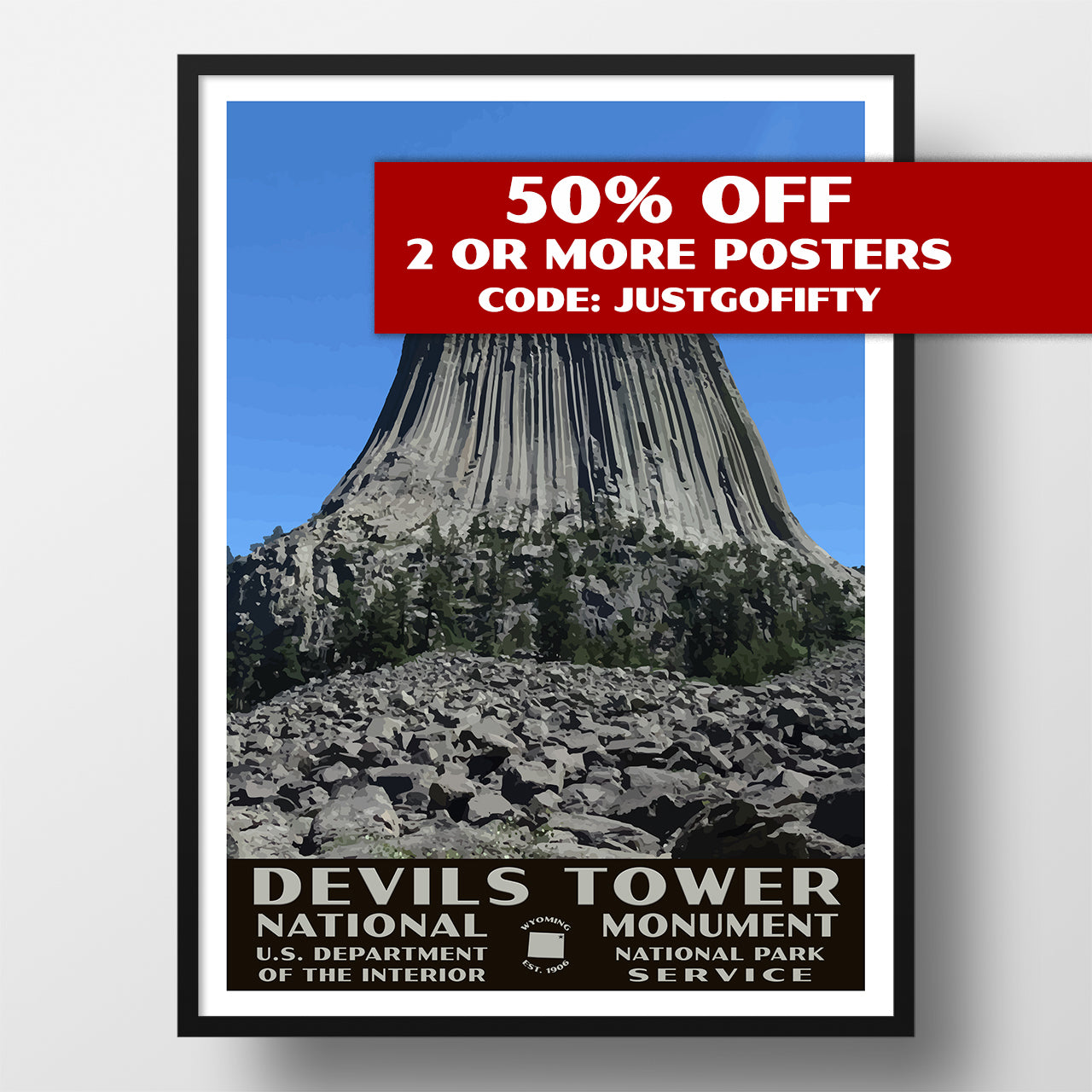 devils tower national monument poster
