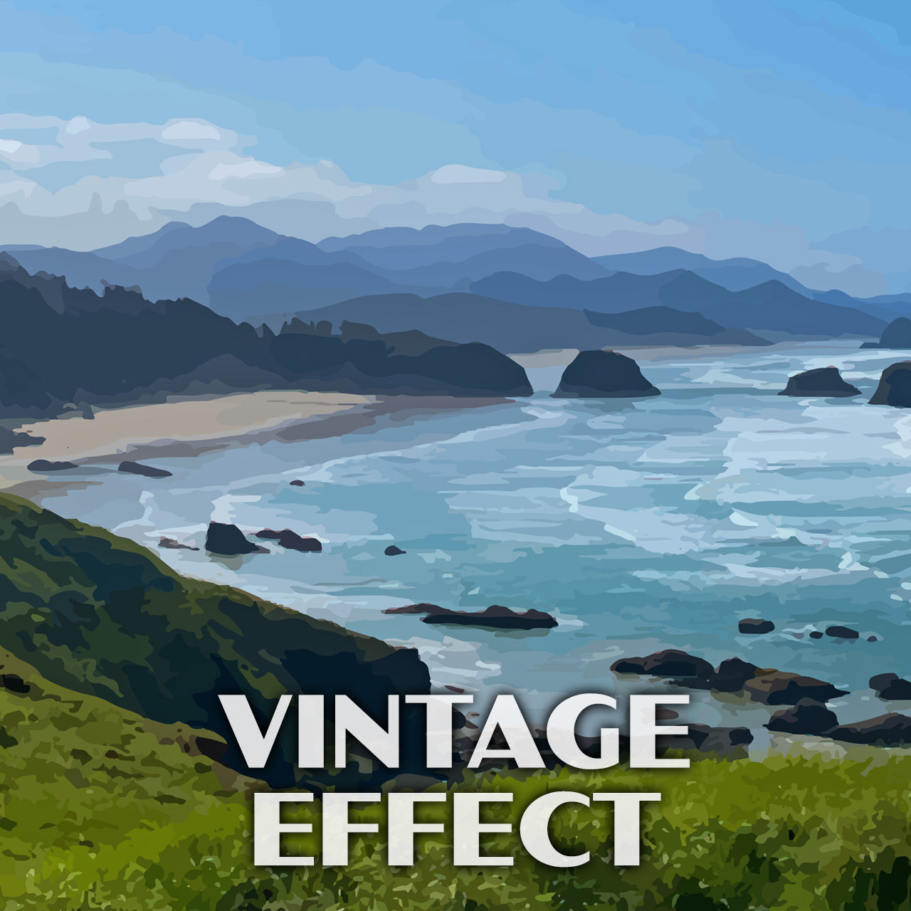 Ecola State Park Poster-WPA (Ocean View)