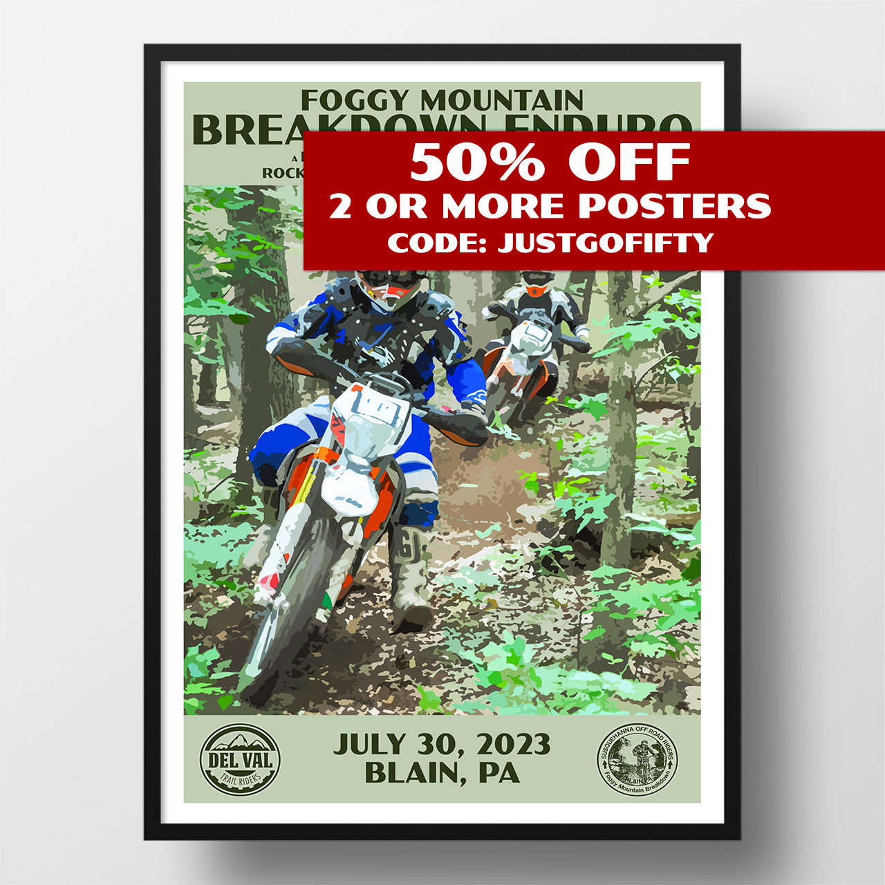 Foggy Mountain Breakdown Enduro Poster (2023) - WPA (Green) - PPFF