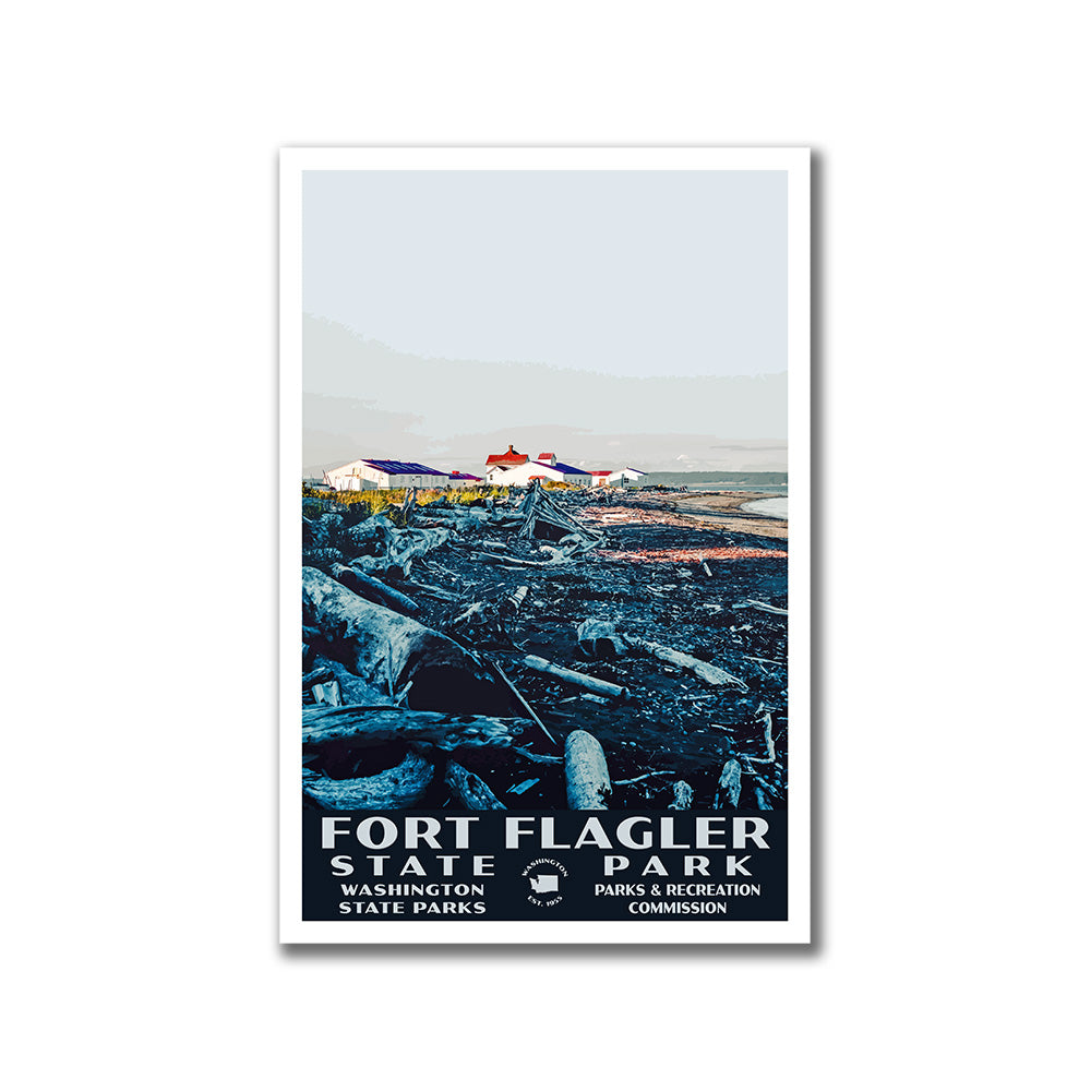 Fort Flagler State Park Poster-WPA (Fort View)