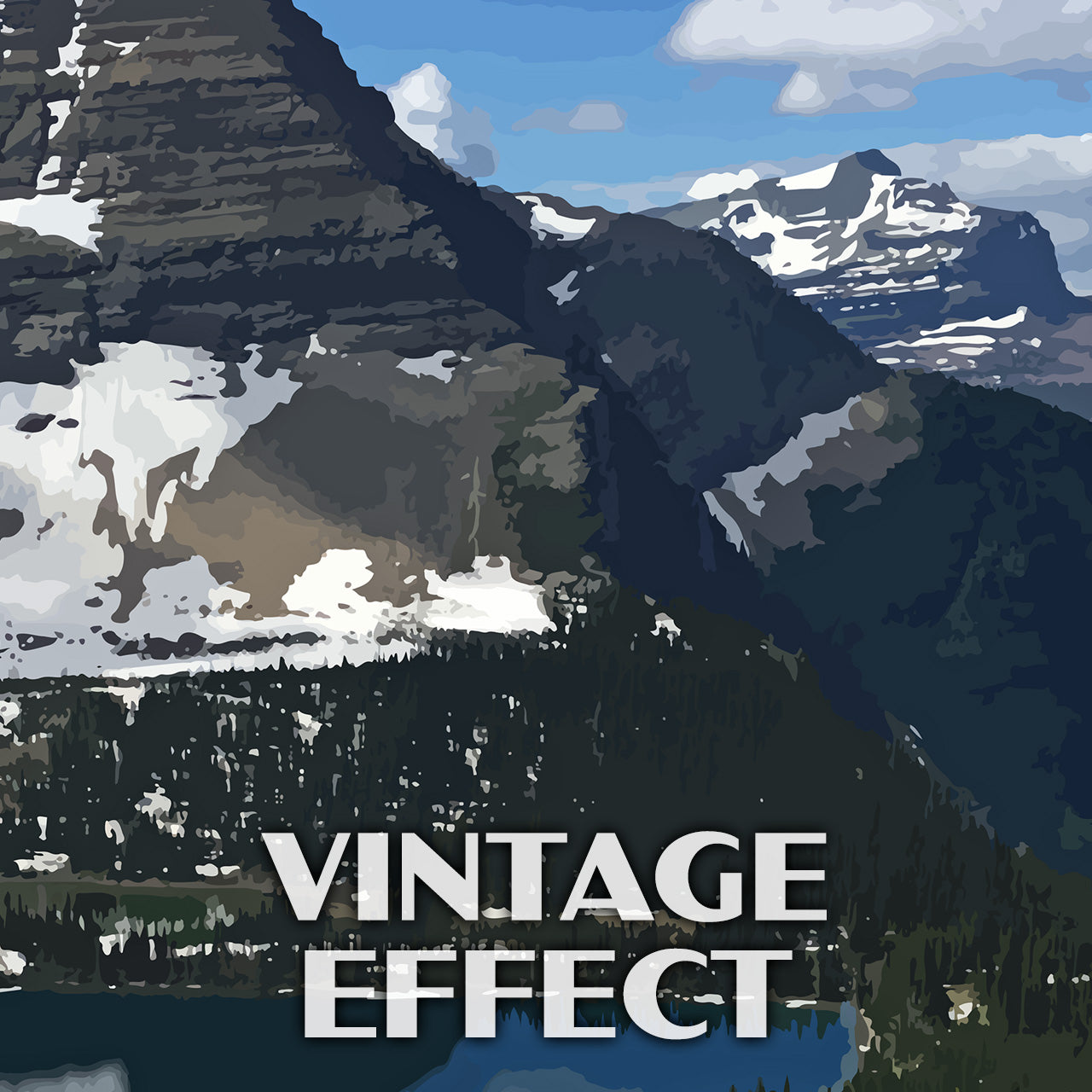 Glacier National Park Poster-WPA (Hidden Lake)