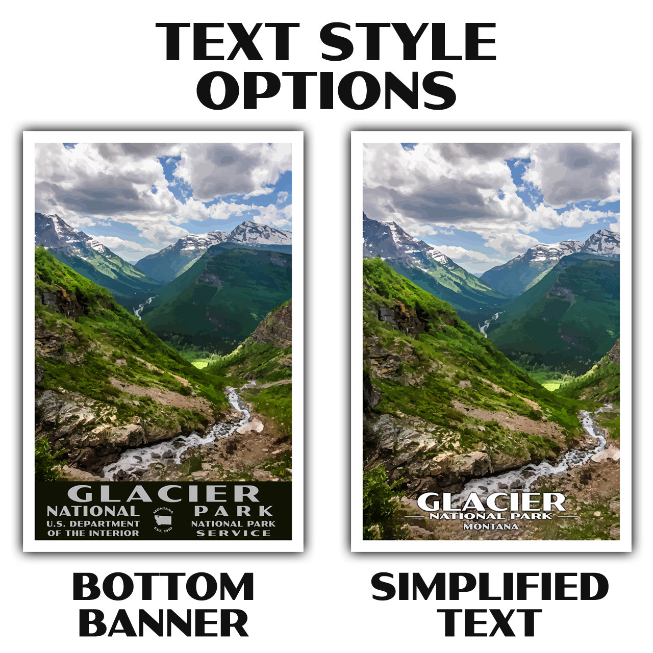 Poster vintage en toile « Going-to the Sun Road Glacier