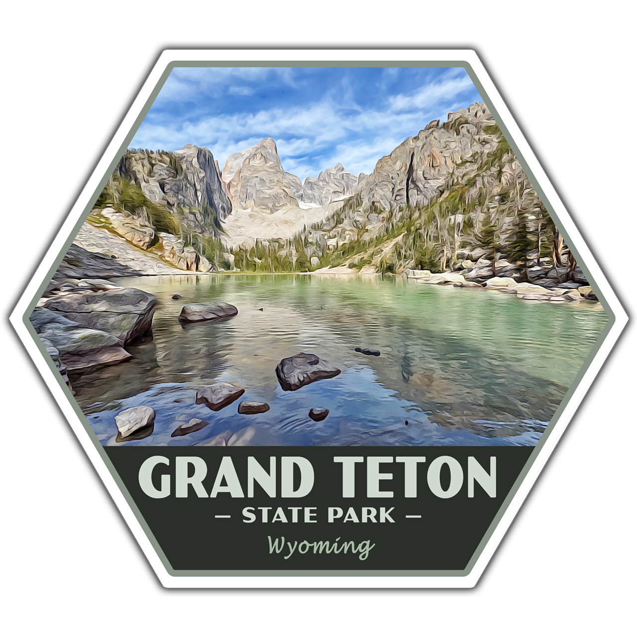 grand teton national park sticker delta lake