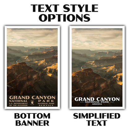 Grand Canyon National Park Poster-WPA (Grandview Point in Shadows)