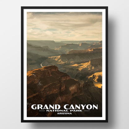 Grand Canyon National Park Poster-WPA (Grandview Point in Shadows)