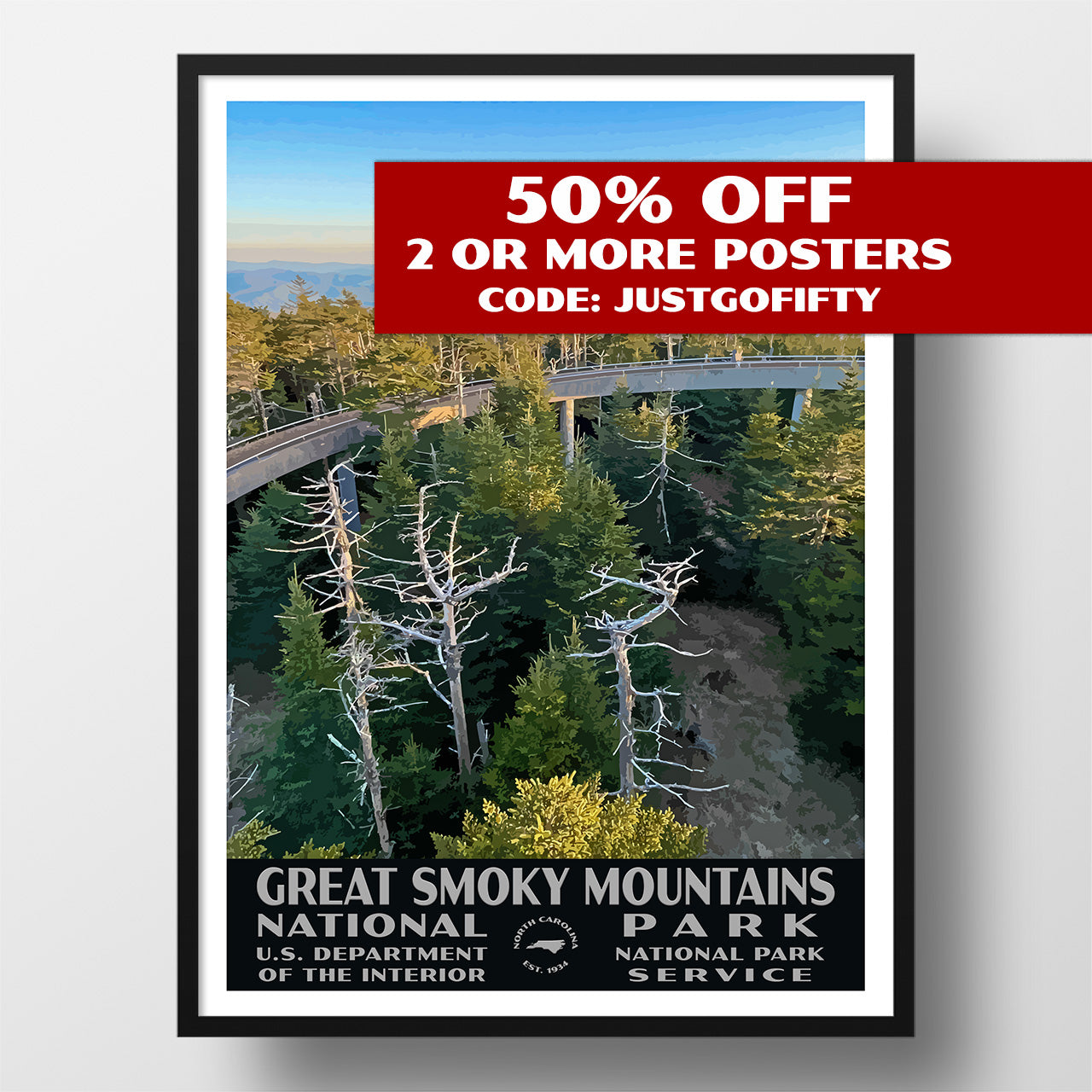 Great Smoky Mountains National Park Poster-WPA (Clingmans Dome)
