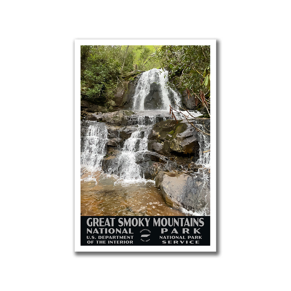 Great Smoky Mountains National Park Poster-WPA (Laurel Falls)
