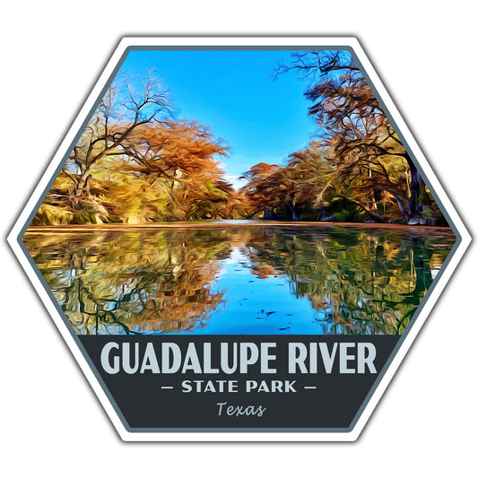 Guadalupe River State Park Sticker (River View) - Hex