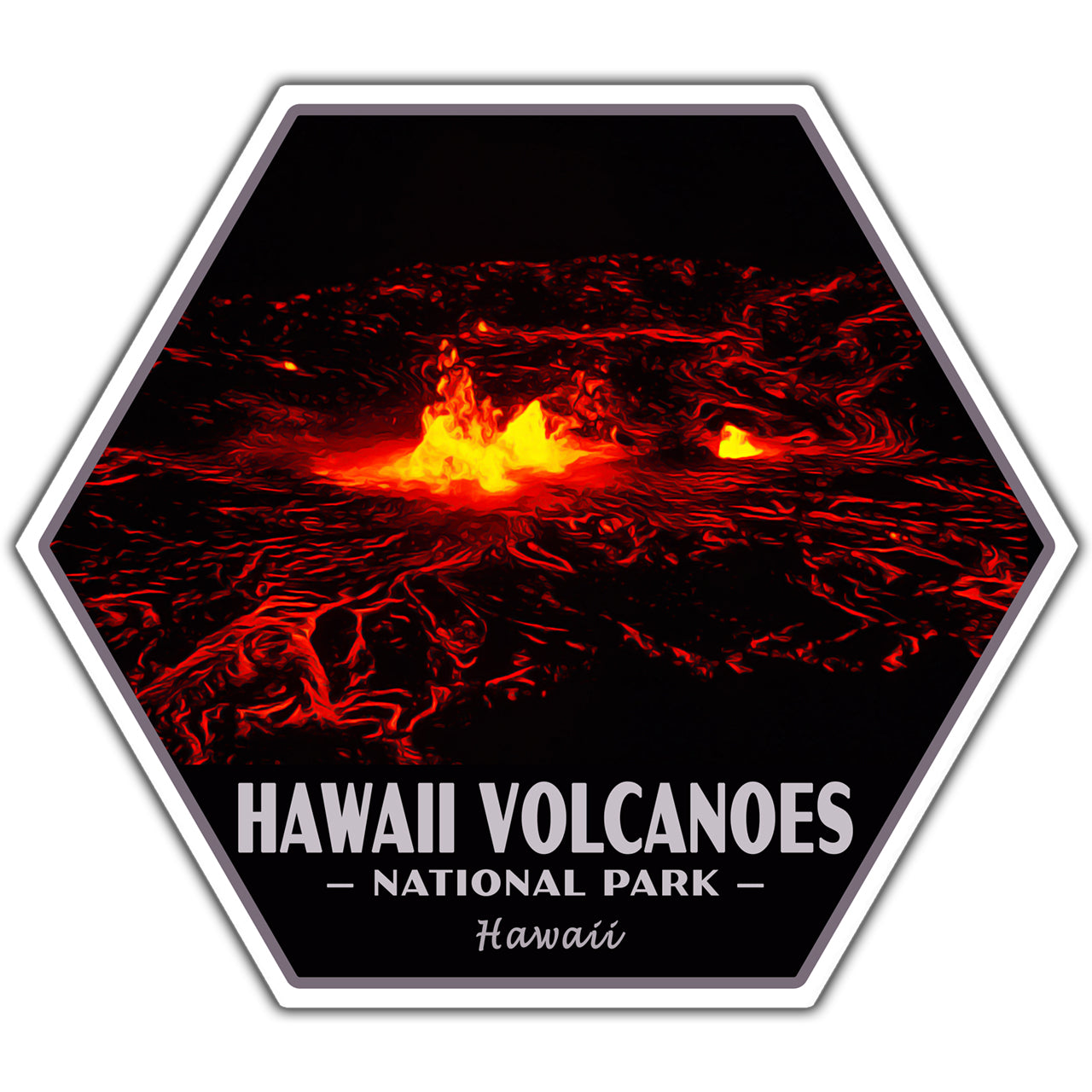 Hawaii Volcanoes National Park Sticker (Lava Flow) - Hex – Just Go ...