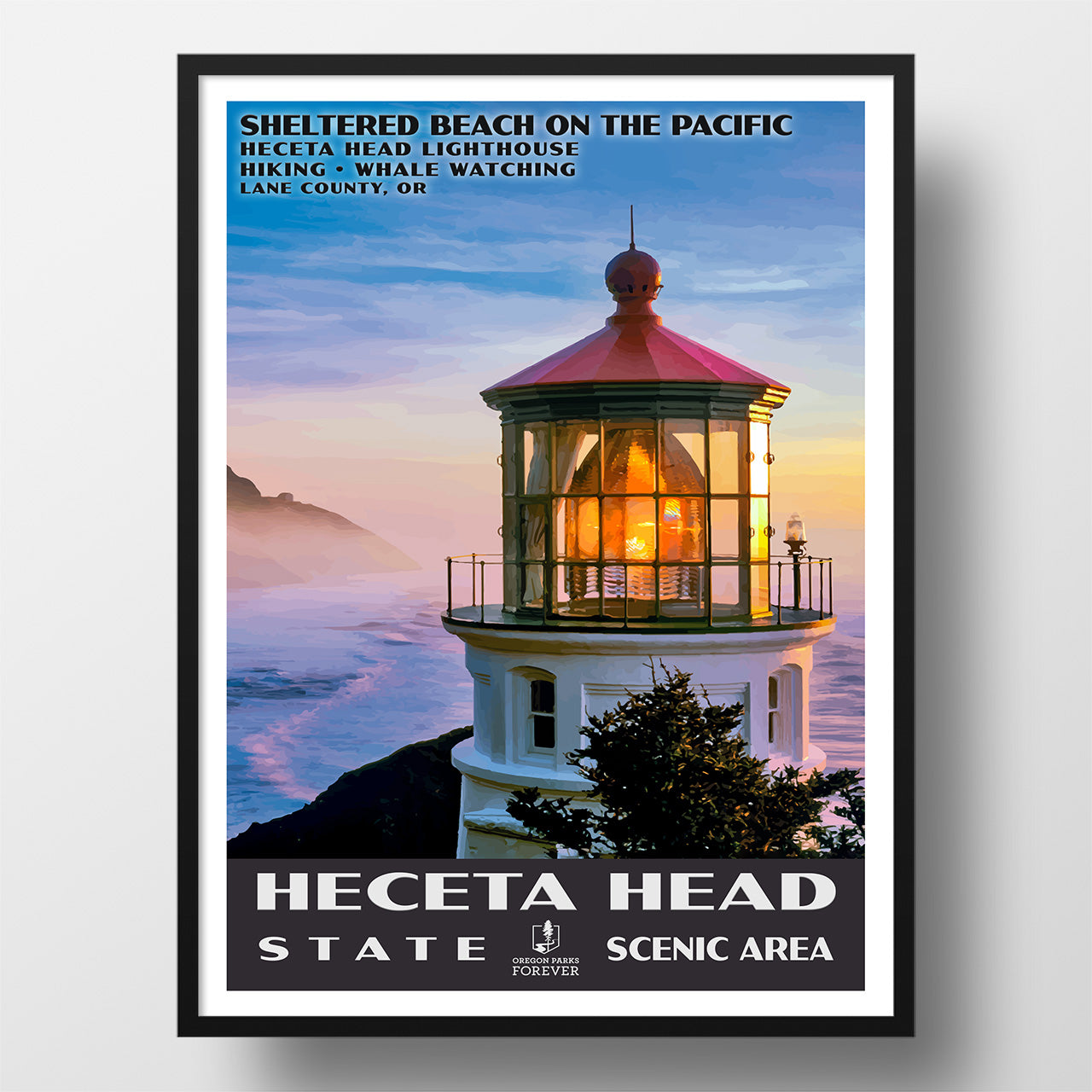 Heceta Head State Scenic Area Poster - WPA (Sunset) - OPF
