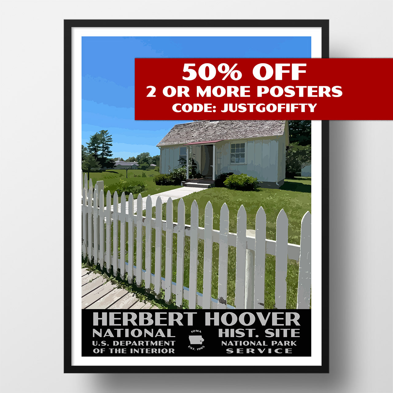 Herbert Hoover National Historic Site Poster - WPA (Cottage)