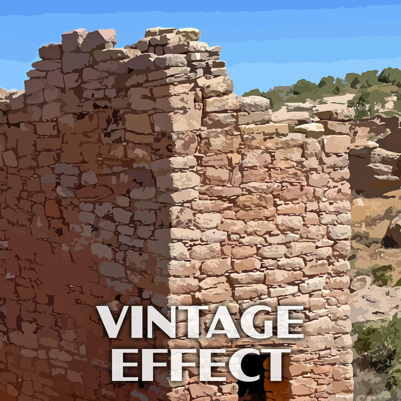 Hovenweep National Monument Poster-WPA (Twin Towers)