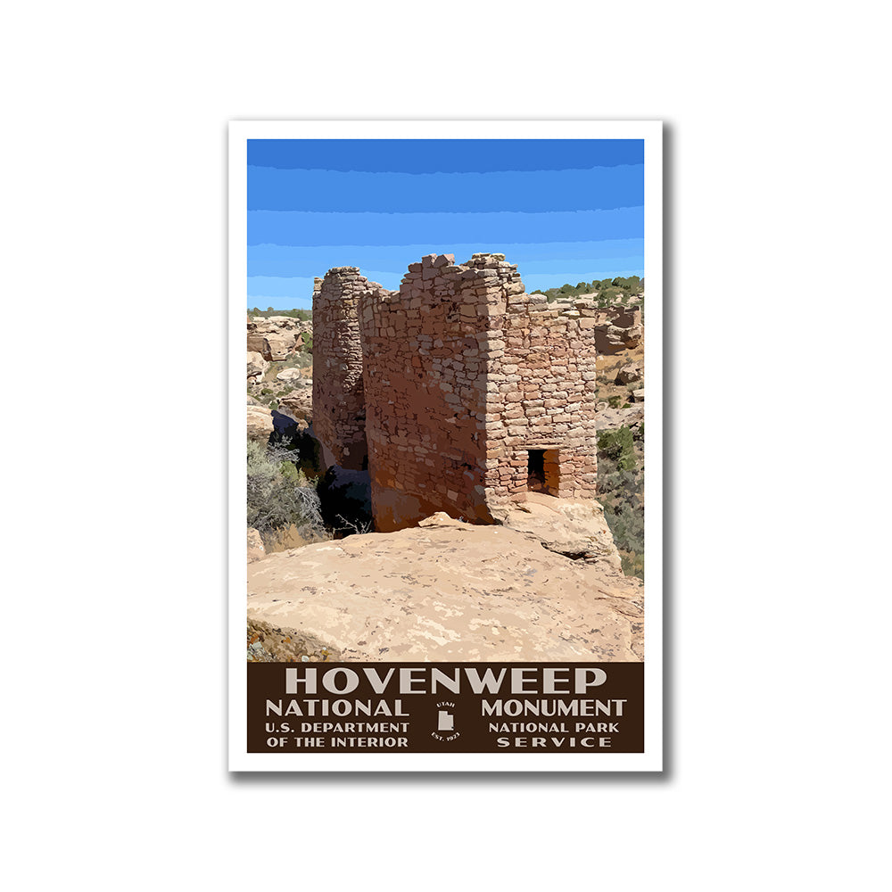 Hovenweep National Monument Poster-WPA (Twin Towers)