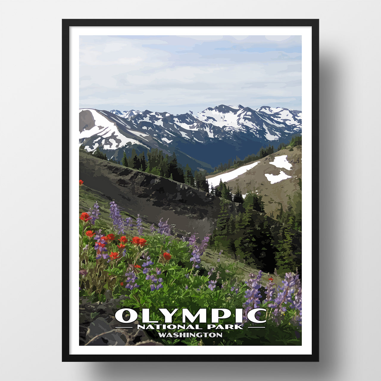 Olympic National Park Poster-WPA (Hurricane Ridge)